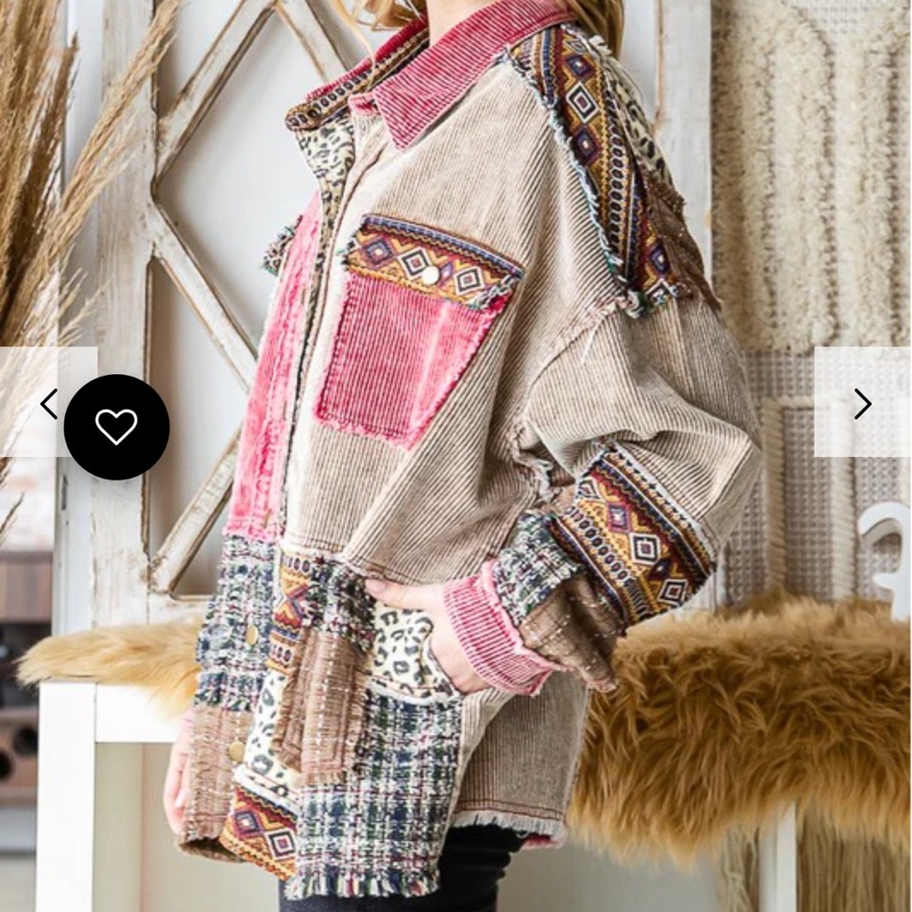OF1– (🚨2026 RESTOCK) Oli & Hali Pink Mix Vibrant CORDUROY SHACKET - Picture 3 of 5